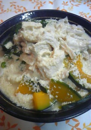 野菜と鶏肉のごま豆乳うどん-レシピのメイン写真