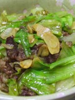 @レタスと牛肉のオイスターソース炒め@-レシピのメイン写真