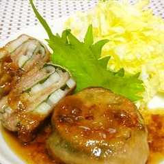 รูปของ 酸味がうまっ！梅だれ☆肉巻き大葉れんこん