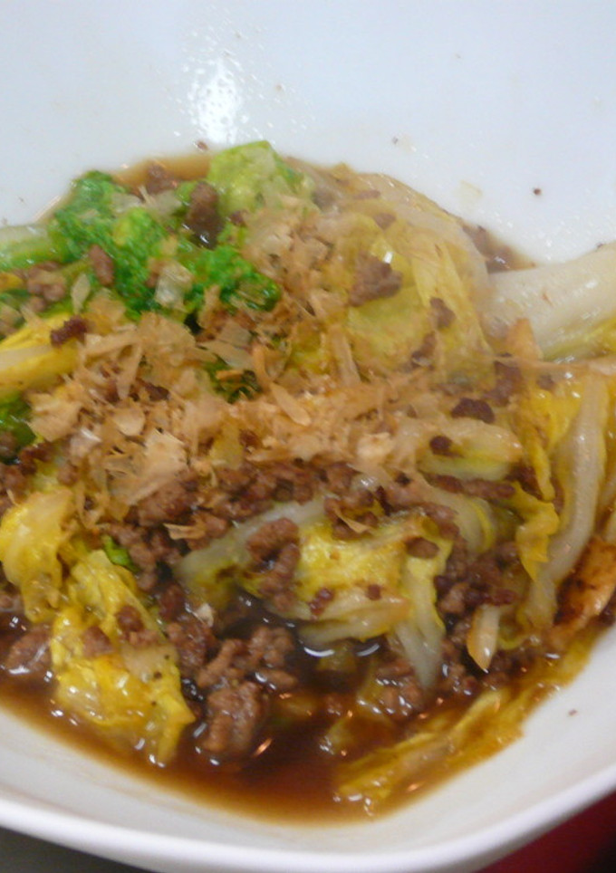 白菜と牛ひき肉の炒め物（和風だし仕立て）-レシピのメイン写真