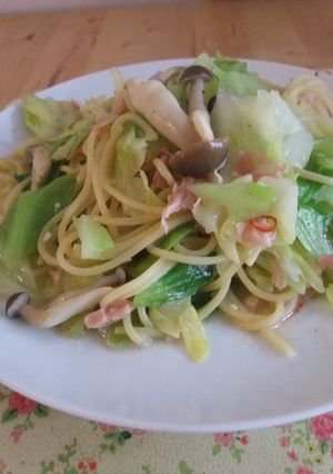 冷凍パスタでキャベツペペロンチーノ-レシピのメイン写真