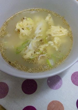 ふわふわ卵のねぎごまｽｰﾌﾟ-レシピのメイン写真