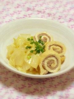 肉巻き油揚げと白菜の煮物-レシピのメイン写真