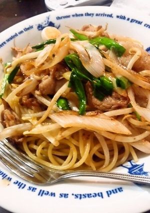 某パスタ店「J」風豚肉とネギの和風パスタ-レシピのメイン写真