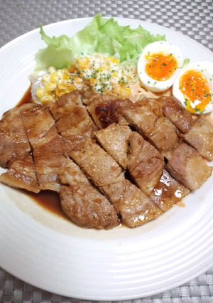 豚ロース肉で男前なガッツリ生姜焼き♪-レシピのメイン写真