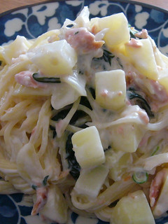 簡単☆鮭フレーク&ポテト&ポパイのパスタ-レシピのメイン写真