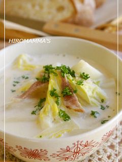 白菜とベーコンのミルクスープ-レシピのメイン写真