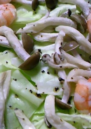 10分 エビとキャベツのレンジ蒸し-レシピのメイン写真