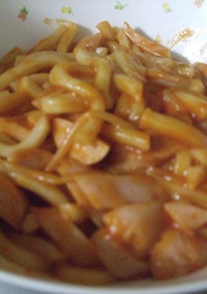 うどんでナポリタン風-レシピのメイン写真