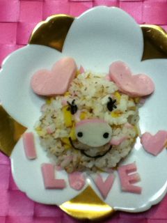 ハートこぶた蒲鉾ちらし寿司-レシピのメイン写真