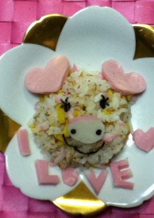 ハートこぶた蒲鉾ちらし寿司-レシピのメイン写真