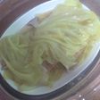 キャベツ、ベーコン、エリンギの重ね蒸し