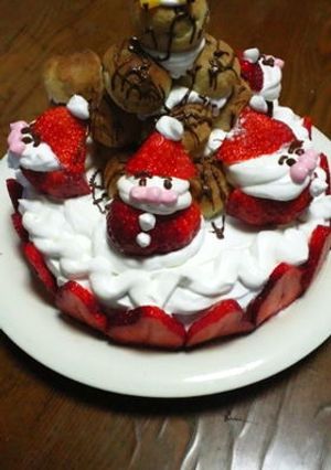 アンパンマンサンタ☆クリスマスケーキ-レシピのメイン写真