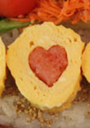 明太子でハートの卵焼き-レシピのメイン写真