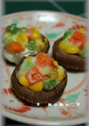 お弁当に！しいたけの彩りチーズ焼き-レシピのメイン写真