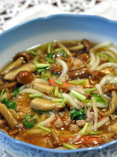 鶏ひき肉で*とろとろ~あんかけうどん*-レシピのメイン写真