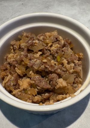 かさ増しそぼろ（玉ねぎ&冷凍豆腐入り）-レシピのメイン写真