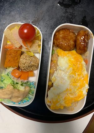全てレンジ簡単梅タルタル味オムライス弁当-レシピのメイン写真