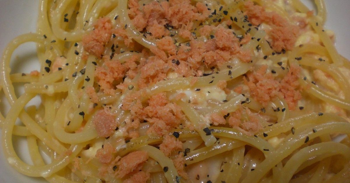 ニッスイ焼きさけあらほぐしのカルボナーラ by kiwinz 【クックパッド