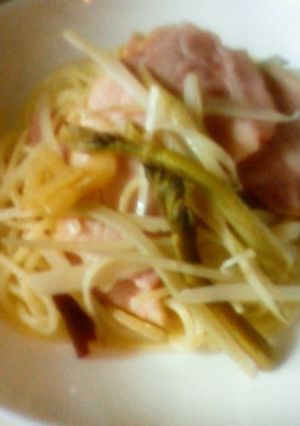 ウドとベ−コンがおいしいパスタ。-レシピのメイン写真