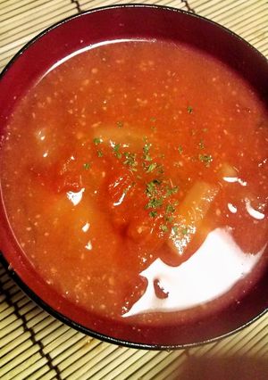 意外なおいしさ？！トマトmisoスープ♪-レシピのメイン写真