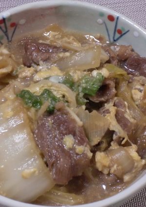 簡単！　牛肉と白菜の卵とじ-レシピのメイン写真