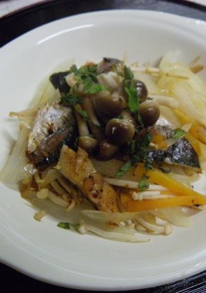 鯵のキノコ蒸し-レシピのメイン写真