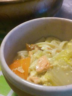 ほぐし鮭の煮込みうどん-レシピのメイン写真