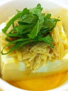 ~豆腐の大葉+ナメタケのせ~-レシピのメイン写真