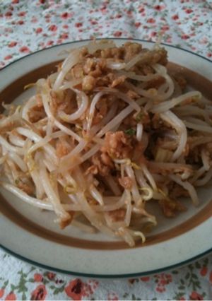 大豆肉（ソイミート）の肉味噌風もやし炒め-レシピのメイン写真