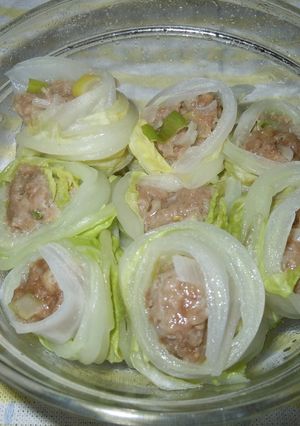 レンジで豚挽き肉の白菜巻きしゅうまい-レシピのメイン写真