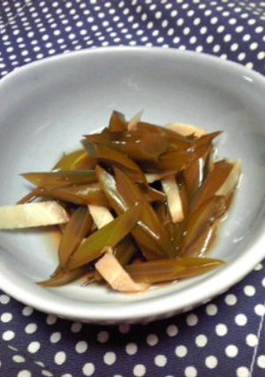 早採りワカメの茎の生姜醤油漬け-レシピのメイン写真
