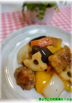 鶏肉と根野菜の甘酢炒め★-レシピのメイン写真