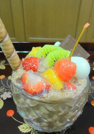☆フルーツゼリー添え白玉入チョコムース☆-レシピのメイン写真