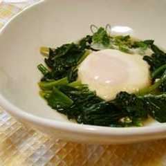 รูปของ ☆麺つゆで☆ほうれん草の巣ごもりたまご