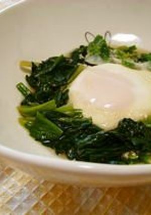 ☆麺つゆで☆ほうれん草の巣ごもりたまご-レシピのメイン写真