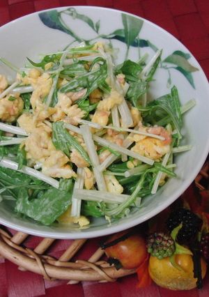 ♬簡単！水菜とあらほぐし鮭のマヨ卵♬-レシピのメイン写真