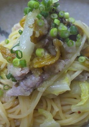 豚と高菜のおろし大根パスタ-レシピのメイン写真