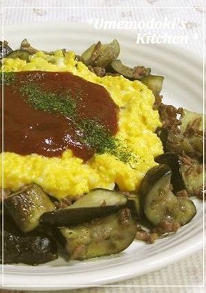✿茄子とひき肉のトロトロ卵のっけ♪-レシピのメイン写真