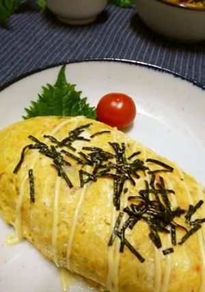 あらほぐし鮭の和風半熟オムライス-レシピのメイン写真