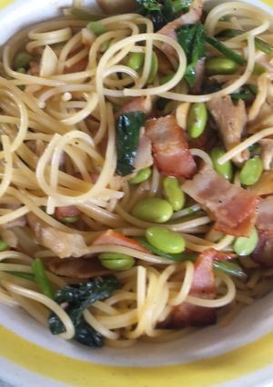 ベーコンときのことほうれん草のパスタ-レシピのメイン写真
