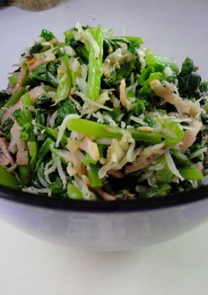 春を感じる♫かき菜とベーコンの炒めもの-レシピのメイン写真