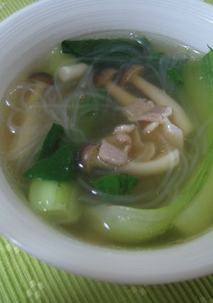 青梗菜のつるつる春雨スープ-レシピのメイン写真