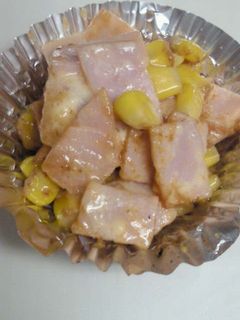 3分で!お弁当に♪ハムコーンマヨ炒め-レシピのメイン写真