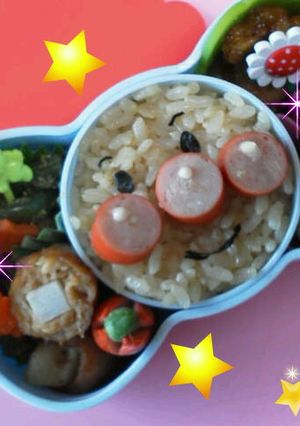 丸型容器ＤＥ簡単あんぱんまん♪キャラ弁-レシピのメイン写真
