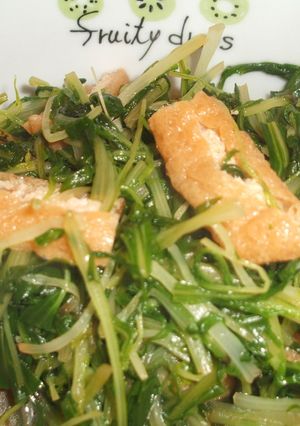 シャキっとおいしい☆水菜と油揚の煮びたし-レシピのメイン写真