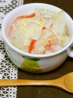 チーズ餃子入り☆うまうまカニ玉スープ~♪-レシピのメイン写真