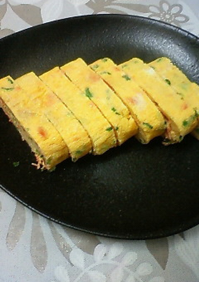 鮭とネギの彩り卵焼き-レシピのメイン写真