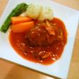圧力鍋で煮込みハンバーグ
