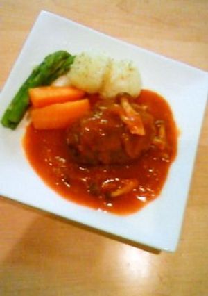 圧力鍋で煮込みハンバーグ-レシピのメイン写真